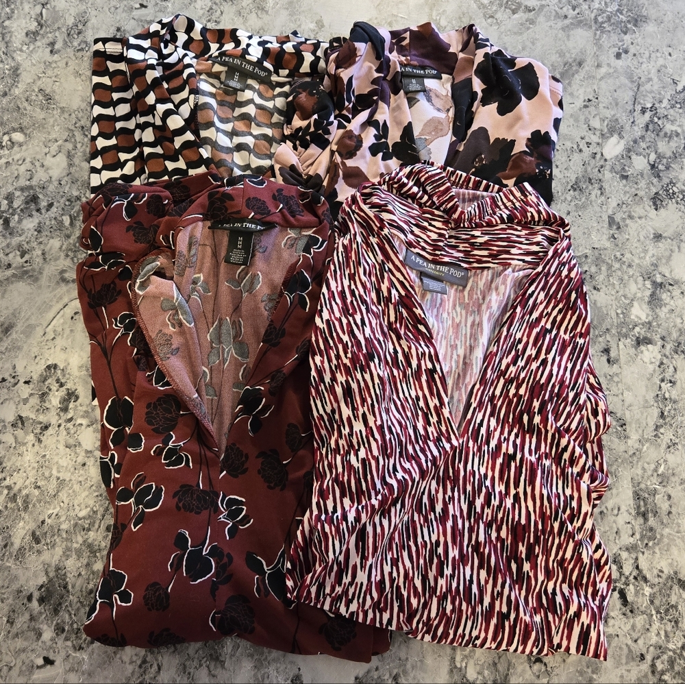 Set Of 4 Medium A Pea In The Pod Maternity Blouse… - image 1